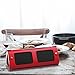 MoKo Carrying Case for OontZ Angle 3XL, Portable Speaker Cover PU Leather Protective Bag Sleeve Skins, with Holding Strap & Carabiner, Red