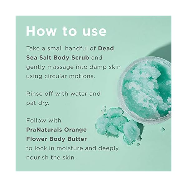 PraNaturals Dead Sea Salt Body Care Kit – Exfoliating Scrub & Moisturising Body Butter for Smooth Skin – Mango & Kiwi…