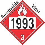 1993 Placard, Class 3 Flammable 50-PK - 10.75" x 10.75" Removable, Self Adhesive Vinyl for Short-Term Applications – GC LABELS - Complies with DOT Hazmat Placard Requirements