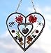 KY&BOSAM Heart Suncatchers Grandma Gift Ornament Stained Glass Sun Catcher Garden hangings Windows with Pressed Flower Heart Embedded in Glass Gifts for Grandma Mother`s Day Birthday Gifts