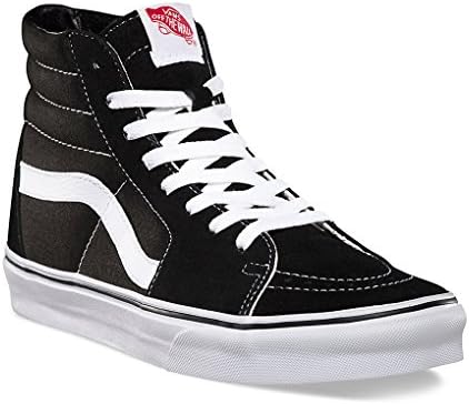 Vans SK8 Hi Unisex Sneakers Men/Women Shoes (9.5 men/ 11.0 women, Black/White)