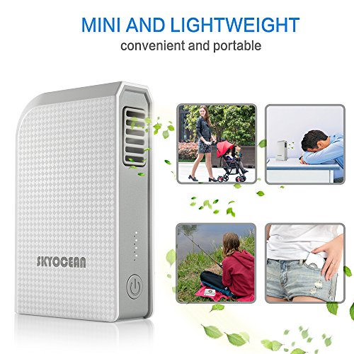 [- Small Personal Fan with 6000mAh Power bank, Mini Handheld USB Desk Fan with Portable Charger, Be