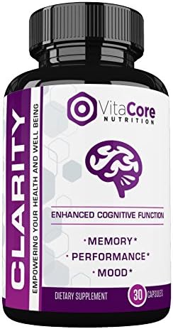 Vitacore Clarity Enhancer – Promotes Mental Focus &amp; Concentration, Boosts Memory &amp; Reduces Stress, Natural Cognitive Function Support, Healthy Herbal Ingredients