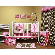 Unique Crib Bedding Bacati Butterflies Pink/chocolate 10 Pc Crib Set Without Bumperpad