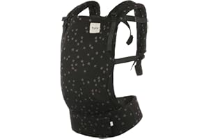 Baby Tula Cotton Free-to-Grow Baby Carrier - Adjustable, Comfortable, Newborn to Toddler Carrier - Ergonomic Fit for 7lbs to 45lbs - Back & Front Carry Options - Discover (Black/Stars)