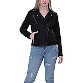 jou womens Bonded Suede Moto Jacket, Comfortable & Stylish, Trendy Coat