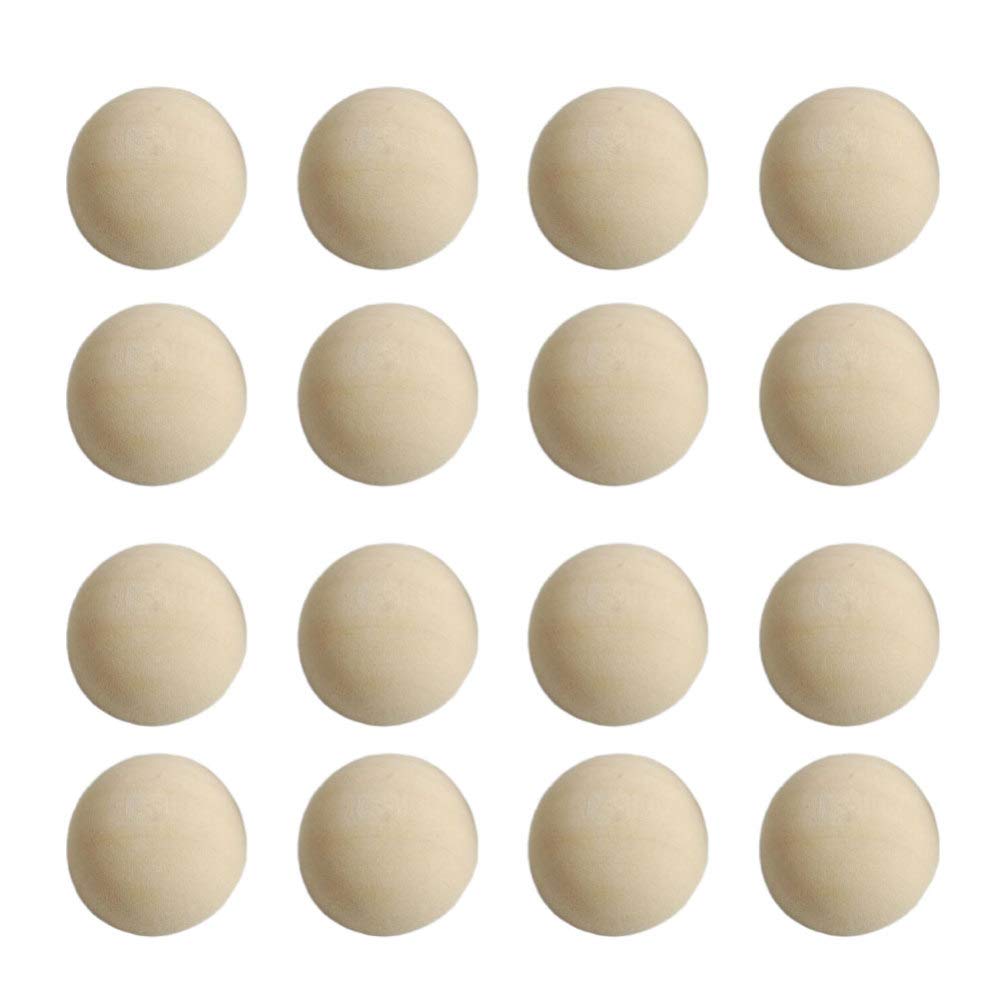 SUPVOX 20pcs Split Wood Balls Unfinished Half Wooden Balls Mini Hemisphere Half Round Craft Balls for DIY Craft Arts Christmas Decoration (Yellow 40mm)