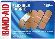 Band-Aid Brand Flexible Fabric Adhesive Bandages for Wound Care and First Aid, All One Size, 100 Count