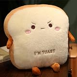 OUKEYI Sliced Bread Plush Pillow Funny Toast Stuffed Pillow 13.7x15.7 view 3