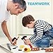 Skoolzy Kids Tool Set Toddler Toys Construction Montessori Materials with Real Cordless Drill, Tape Measure, Screwdriver, Toy Hammer, Wrench, Nuts and Bolts | 29 Pretend Play Tools with Toy Storage