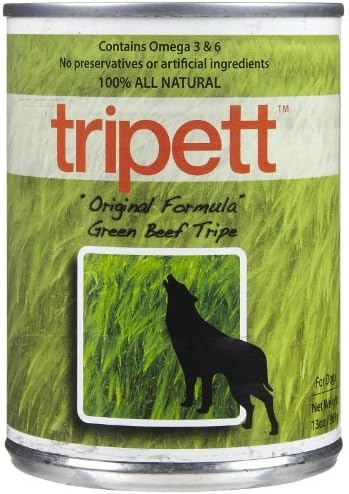 Tripett Original Formula Green Beef Tripe Dog Food, 13 oz cans, Pack of 12 by Tripett