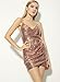 Azbro Stylish Sequin Cut Out Bodycon Dress, Nude S