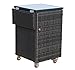 Outsunny 35” Rolling Rattan Wicker Outdoor Kitchen Trolley Cart - Deep Coffee