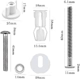 Raiflager Universal Toilet Seat Screws Bolts Fixings Hinges White 2 Sets view 4