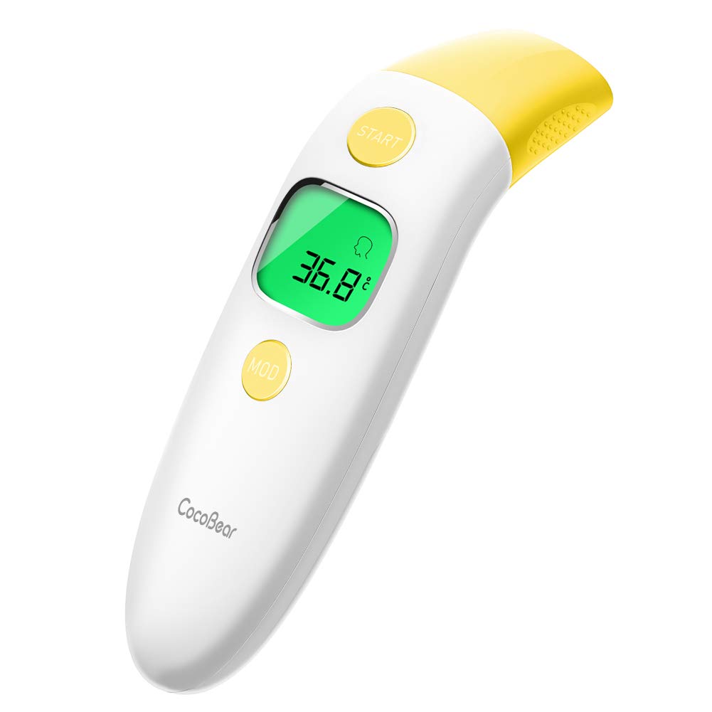 Termómetro Digital Bebé, CocoBear Termómetro infrarrojos, Frente y Oído, Bebé y Adultos 4 en 1 Termómetro Infrarrojo en Profesional Certificación Médica