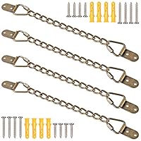 Purife Anti-Tip Safety Anchors for Baby Proofing (4 pack), Heavy Duty Furniture Anchor to Wall, Metal Furniture Safety Strap, Childproof Shelf Wall Anchor, Tip Over Kit for Cabinet Dresser Bookcase