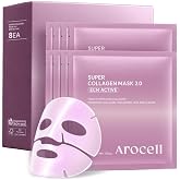 AROCELL Super Collagen 2.0 ECM Active Overnight Collagen Mask with 173Da Collagen, PDRN &amp; NAD | Firming, Lifting, Plumping &amp; Elasticity | Korean Glass Skin Care | 43g x 8