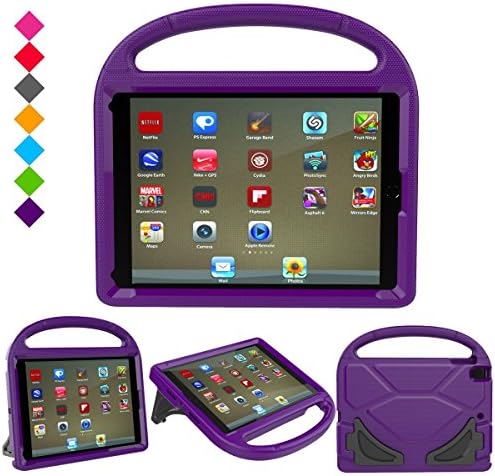 New iPad 9.7 Inch 2017 / iPad Air 2 / iPad Air Case, SHREBORN Best Kids Light Weight Shock Proof Friendly Handle Case Cover for Apple New iPad 2017 9.7" / iPad Pro 9.7 2016 / iPad Air/Air 2(Purple)
