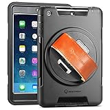 iPad mini Case, New Trent Gladius Mini iPad Case Compatible: iPad mini, iPad mini 2 and iPad mini 3 Rugged 360 Degree Rotation Leather Hand Strap with Built-in Stand, Screen Protector (not for mini 4)