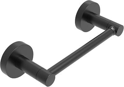 WZRUA Black SUS304 Wall Mounted Toilet Roll Holder Double Post Pivoting