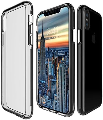 Protective Phone Case For iPhone X By My Gadget Shops: Slim iPhone 10 Cover, Dual Layer Hard PC Shell And Soft TPU, Non-Slip And Anti-Scratch, Apple Smartphone Drop Protection Clear-Grey