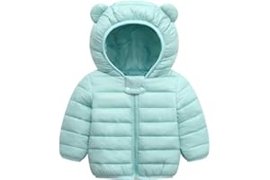 BFFBABY Winter Down Coats for Kids Baby Boys Girls Light Puffer Padded Jacket Bear Hoods Infant Outerwear