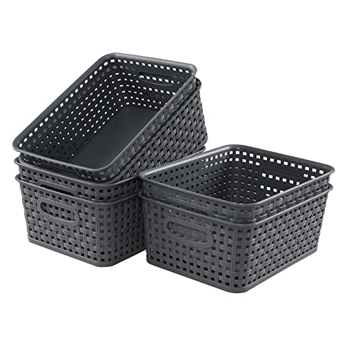 Neadas Plastic Weave Storage Bins, Plastic Storage Basket Bin, 6 Packs Pricepulse