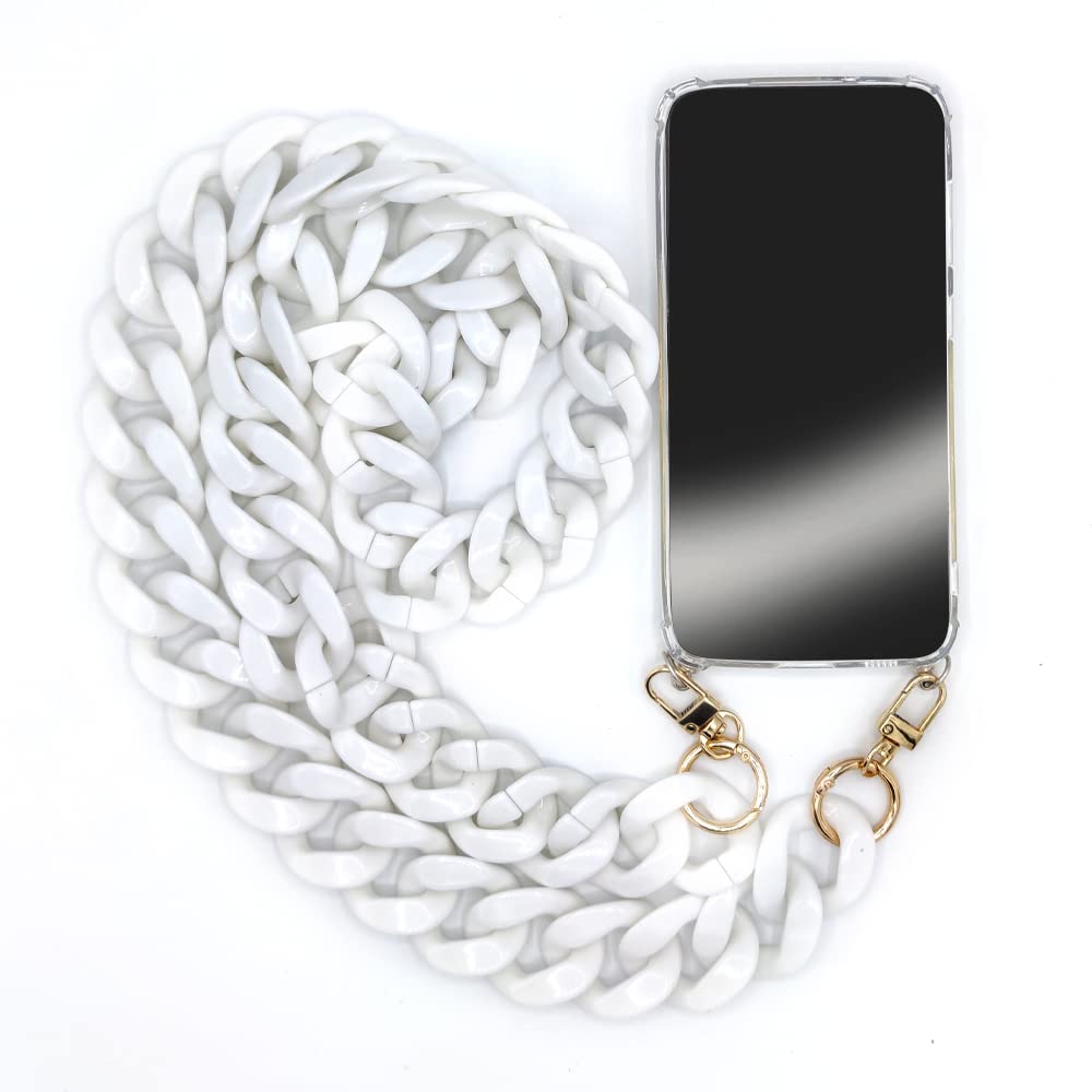 Cokitec Transparent Case for iPhone X/XS with Strap/Phone Strap Rings White