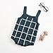 Newborn Baby Boys Girls Knitted Plaid Romper Strap Sleeveless Jumpsuit Bodysuit Dark Green