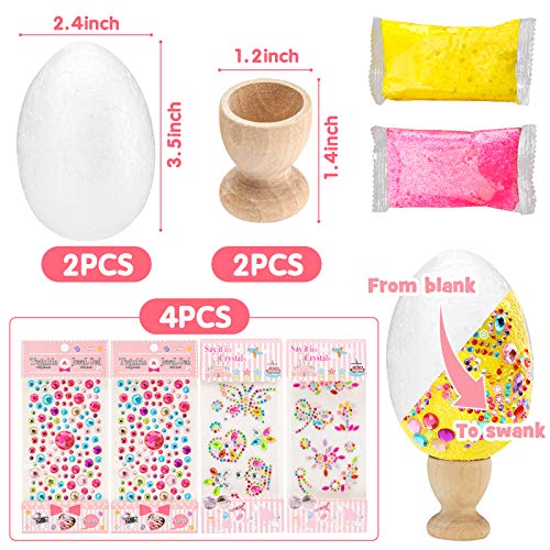 Shindel DIY Easter Egg, 2PCS Foam Decorative Easter Egg Ornaments Easter Day Party Decoration