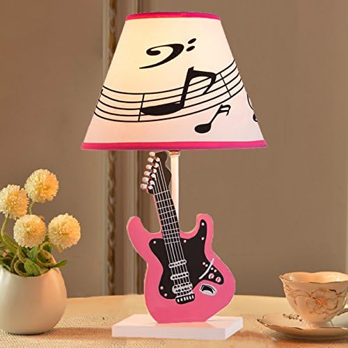 Modern minimalist fashion creative cartoon Pink Guitar lamp bedroom bedside lamp dimming warm and lovely children