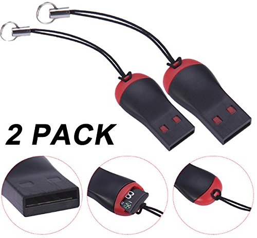 PROtastic USB2.0 MicroSD Mini SD Memory Card Reader Keyring. Great for GoPro, Xiaomi, SJCAM Action Cameras