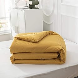 Houseri Mustard Yellow Comforter Set Queen Dark