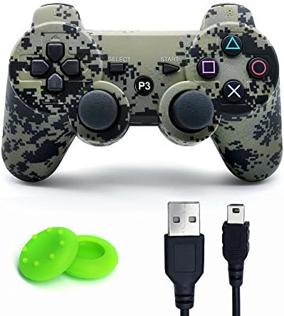 HECK DOG Wireless Bluetooth Six Axis Dualshock Game Controller for PlayStation 3 - Camouflage Gray