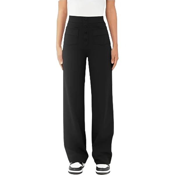 Krazy Larry Microfiber Long Slight Flare Pants Black 4 at Amazon