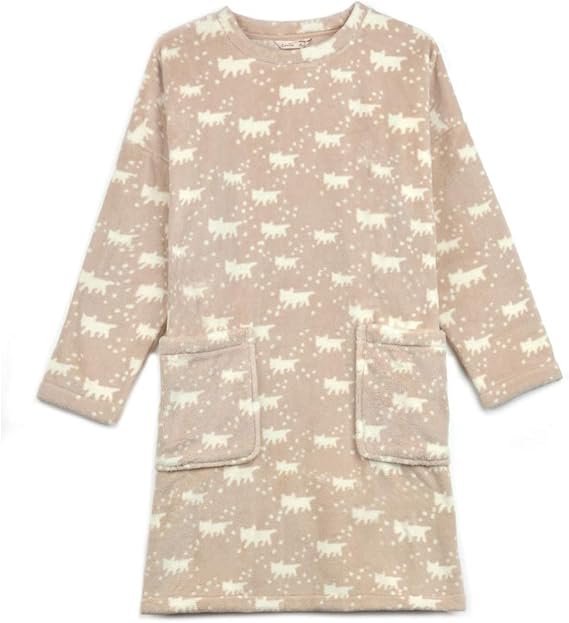 Amazon コニー パジャマ レディース ルームウェア 冬 裏起毛 あったか 暖い 保温 防寒 ロングワンピース もこもこ ふんわり シンプル 部屋着 寝巻き ルームワンピース ネグリジェ 通販