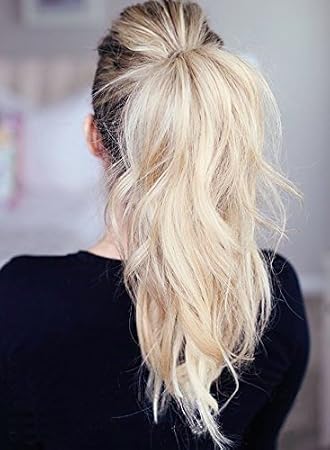 2 Ribbons Clip In Hair Extension Tie In Ponytail Curly Wavy Sandy