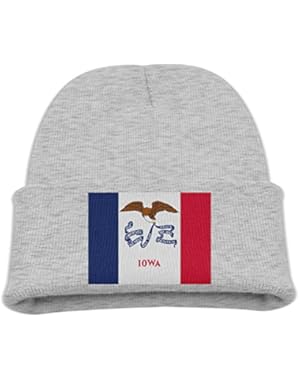 Flag Of Iowa Kid's Hats Winter Funny Soft Knit Beanie Cap children Unisex