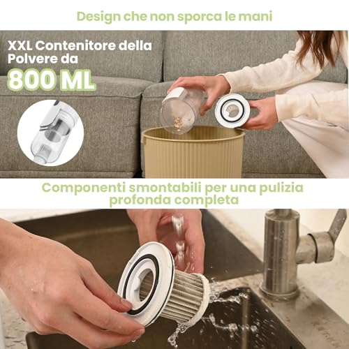 Suirviz U5PRO Cordless Vacuum Cleaner, 28,000Pa Powerful Suction, 35Min Autonomy, Ultra Light Electric Broom with HEPA Filter, Rotating Head for Pet Hair, Hard Floors, Home and Car