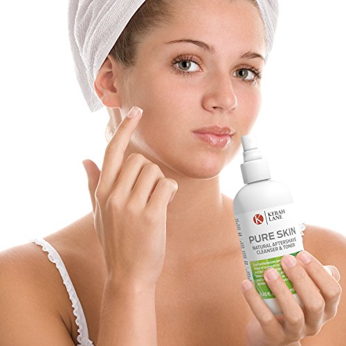 Kerah Lane Pure Skin - Natural Toner & Cleanser for Treatment of Ingrown Hairs, Acne & Razor Bumps. Use After Shaving, Waxing & Hair Removal or as a General Skin Care Solution for Women & Men 8.45oz
