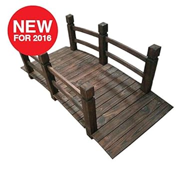Ornamental Burnt Wood Bridge Japanese Garden Amazon Co Uk