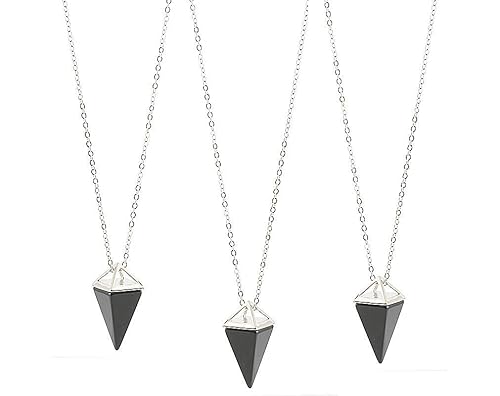 Amazon Com Natural Onyx Chain Necklace For Men Pendulum Crystal Black Stone Pendant For Women Handmade
