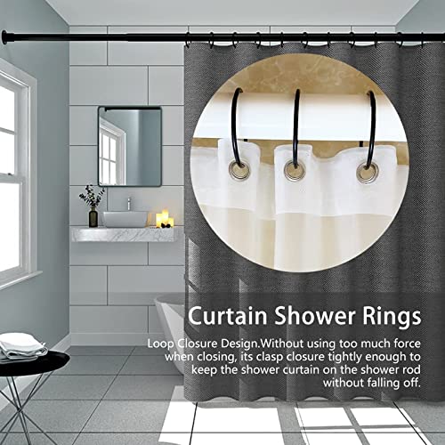 WEKIWGOT 24 Pcs Stainless Steel Shower Curtain Rings, Curtain Hooks, Easy to Install, with 50mm Inner Diameter, Suitable for Shower Curtains and Window Curtains (Silver)