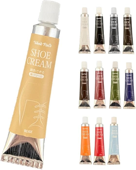 調色できる靴クリーム 15g 全12色 乳化性 日本製 パンプス 革靴 ビジネスシューズ シューケア 靴磨き お手入れ
