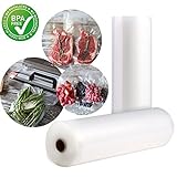 Food Saver Bags Rolls Foodsaver Vacuum Rolls Commercial Vacuum Sealer Rolls Food Storage Saver Bag Compatible to Food saver Sous Vide Vacuum Saver Rolls 11 Inch X 16 Feet (2 Pack)