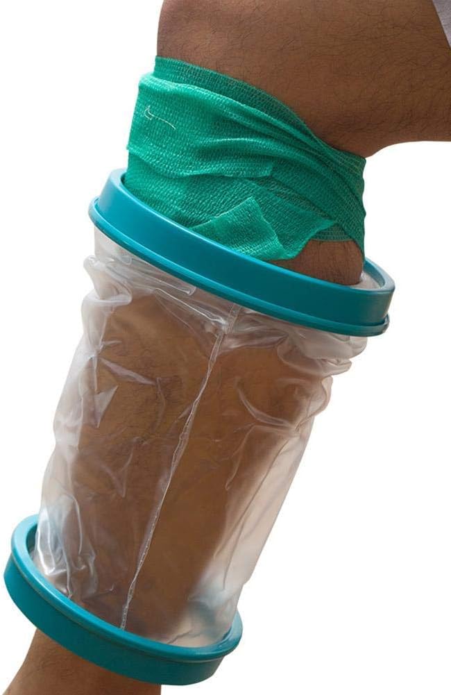 Knee Cast Cover for Shower Adult, Waterproof Knee Shower Cast and Bandage Protector for Leg Watertight Protection to Knee Replacement Surgery, Wound, Incision Reusable: Health & Personal Care