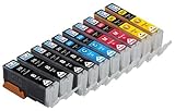 Skia Ink Cartridges ¨ 10 Pack Compatible with Canon 250 / 251(PGI-250BK CLI-251BK CLI-251C CLI-251M CLI-251Y) for PIXMA IP7220, PIXMA MG5420, PIXMA MG5422, PIXMA MG5520, PIXMA MG6320, PIXMA MG6420, PIXMA MG7120, PIXMA MX722, PIXMA MX922