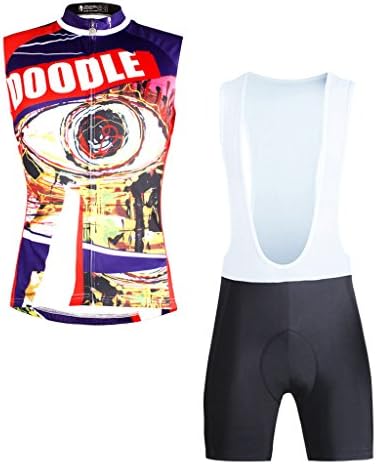 ILPALDINO Multicolor Men's Polyester Breathable Sleeveless Bicycle Jersey And Bib Shorts Set Size M