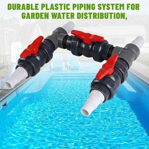 Bypass Swimming Pool Connection Kit with Heat Pump Ø 50 mm, Pool Heater, Heat Pump, Solar Heater, Bypass with 32 mm and 38 mm Hoses, Power Control