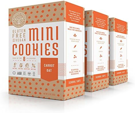 Partake Foods Nut Free, Gluten Free, Soy Free, Vegan Mini Cookies (Carrot Oat Mini Cookies, 3-Pack)